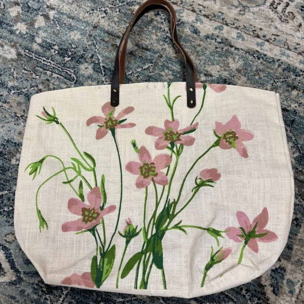Twos Company Floral Tote Bag
